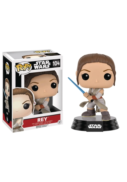POP STAR WARS E7 REY W/ LIGHTSABER VINYL FIG