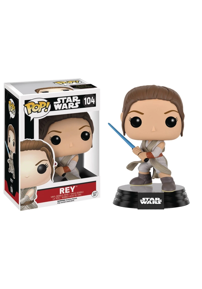 POP STAR WARS E7 REY W/ LIGHTSABER VINYL FIG