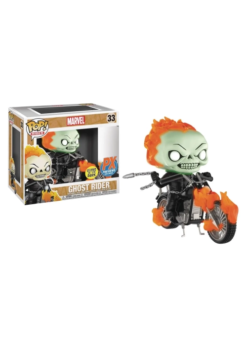 POP RIDES MARVEL CLASSIC GHOST RIDER W/BIKE PX VIN FIG GLOW