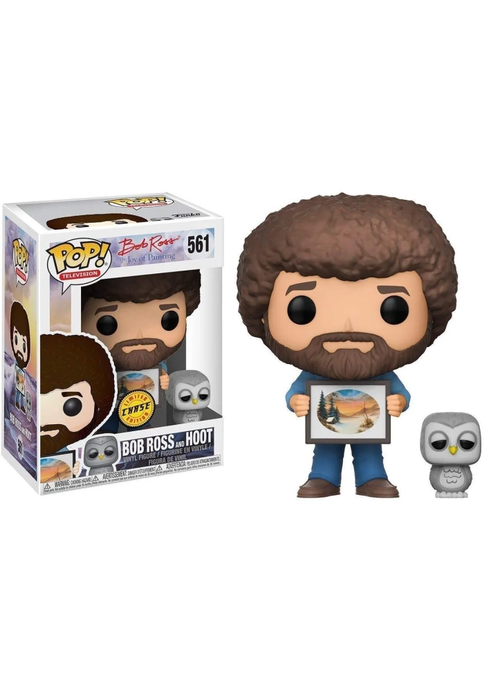 POP BOB ROSS WITH HOOT VINYL FIGURE CHASE EDITION