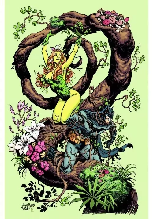 J-BATMAN VS POISON IVY LITHOGRAPHIE SIGNÉE PAR YANICK PAQUETTE