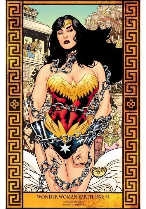 WONDER WOMAN EARTH ONE LITHOGRAPHY SIGNED BY YANICK PAQUETTE
