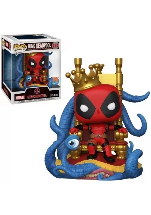 POP DELUXE MARVEL HEROES KING DEADPOOL ON THRONE PX VINYL FIGURE