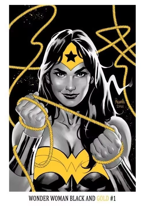 WONDER WOMAN BLACK & GOLD #1 SPECIAL EDITION GOLD PLATED LIMITED PRINT NUMBERED AND SIGNED IN GOLD