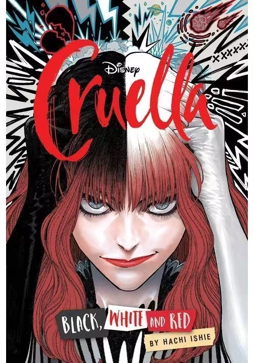 DISNEY CRUELLA MANGA BLACK WHITE & RED GN