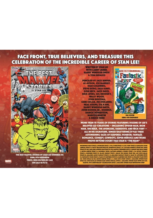 THE BEST MARVEL STORIES BY STAN LEE OMNIBUS HC VARIANT [DM ONLY]
