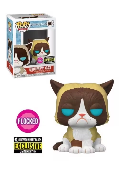 POP GRUMPY CAT FLOCKED EXCLUSIVE ENTERTAINMENT EARTH VINYL FIGURE