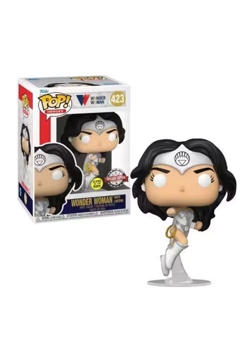 POP WONDER WOMAN 80TH WHITE LANTERN GLOW IN DARK VINYL FIGURE EXCLUSIVE LIMITED EDITION