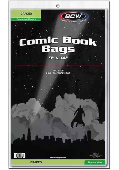 BCW RESEALABLE BAG FOR GRADED COMICS - 9 X 14