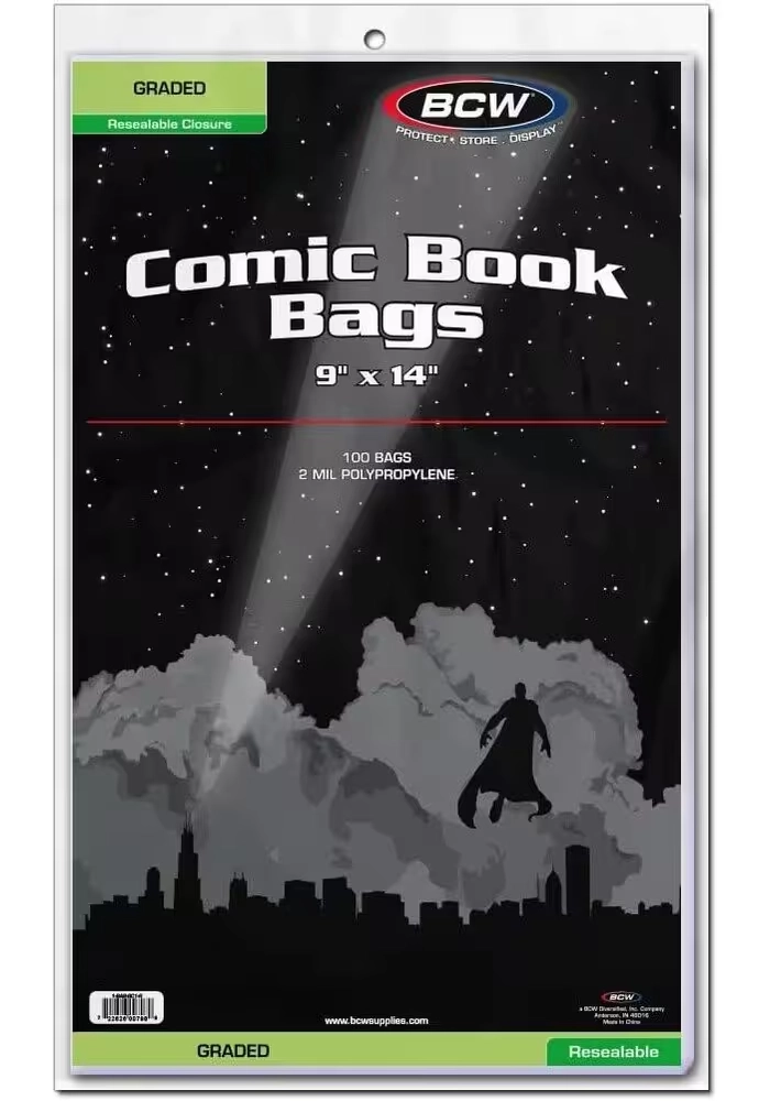 BCW RESEALABLE BAG FOR GRADED COMICS - 9 X 14