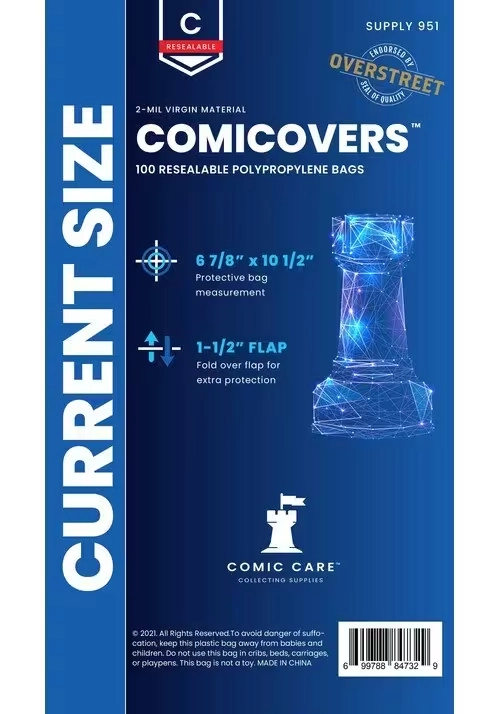 CURRENT SIZE COMIC BAGS - RESEALABLE