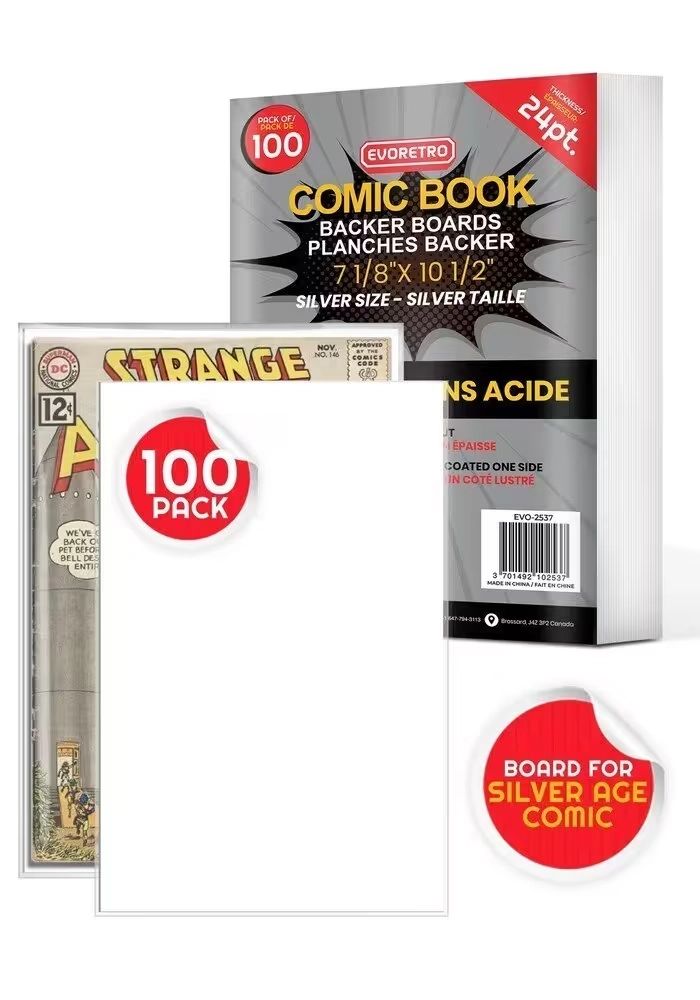 COMIC BACKER BOARDS FOR SILVER AGE COMIC - BACKBOARD 24PT - 100 PACKS