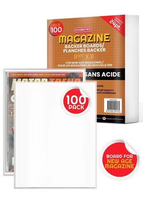 COMIC BACKER BOARDS FOR NEW AGE MAGAZINES - BACKBOARD 24PT - 100 PACKS