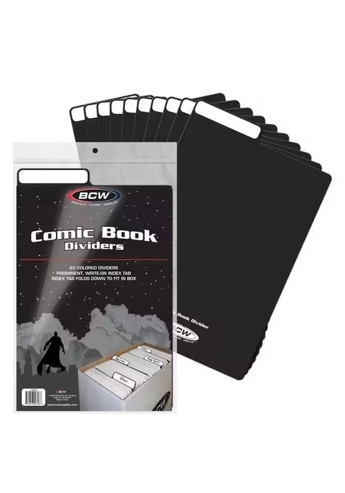 BCW COMIC BOOK DIVIDERS -- PACK OF 25 -- BLACK