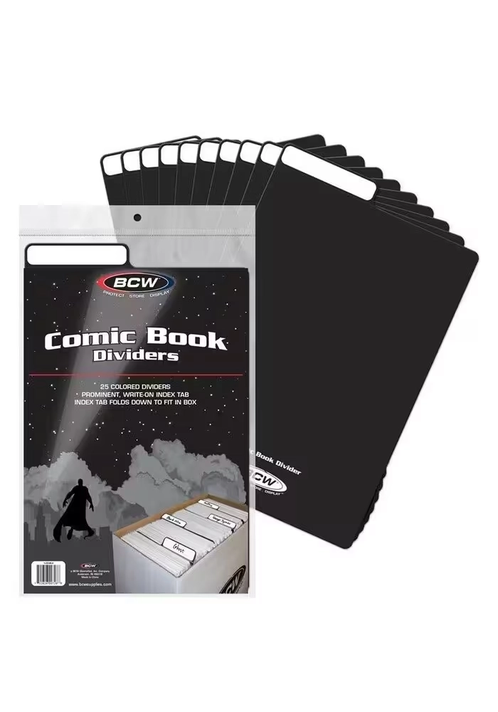BCW COMIC BOOK DIVIDERS -- PACK OF 25 -- BLACK