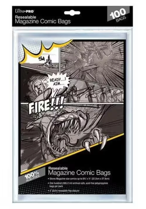 ULTRA PRO RESEALABLE MAGAZINE COMIC BAGS