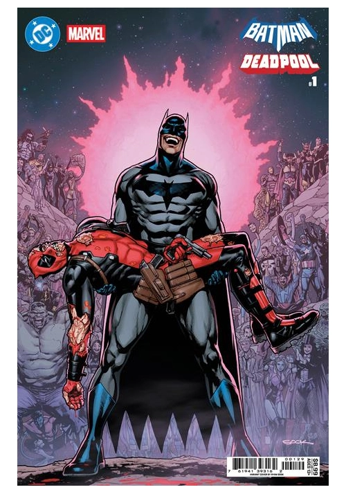 DC MARVEL BATMAN DEADPOOL #1 (ONE SHOT) CVR R RYAN SOOK CRISIS ON INFINITE EARTHS 7 HOMAGE CARD STOCK VAR