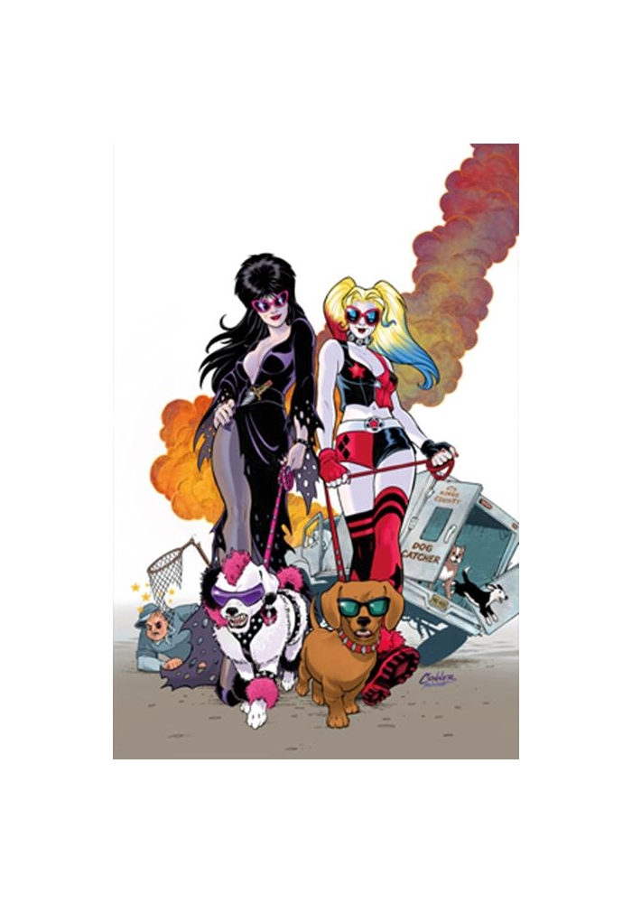 HARLEY QUINN X ELVIRA #2 CVR I AMANDA CONNER DOGS METAL VIRGIN VAR