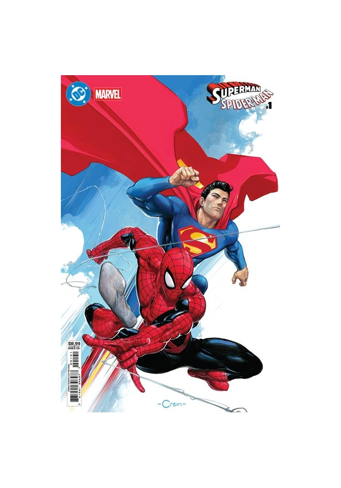 DC MARVEL SUPERMAN SPIDER-MAN #1 (ONE SHOT) CVR D CLAYTON CRAIN CARD STOCK VAR
