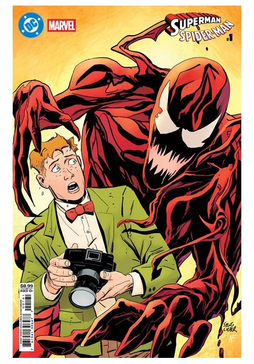 DC MARVEL SUPERMAN SPIDER-MAN #1 (ONE SHOT) CVR F STEVE LIEBER JIMMY OLSEN & CARNAGE CARD STOCK VAR