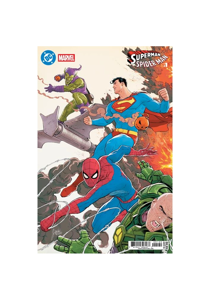 DC MARVEL SUPERMAN SPIDER-MAN #1 (ONE SHOT) CVR J MIKEL JANIN SUPERMAN & SPIDER-MAN VS LEX LUTHOR & GREEN GOBLIN CARD STOCK VAR