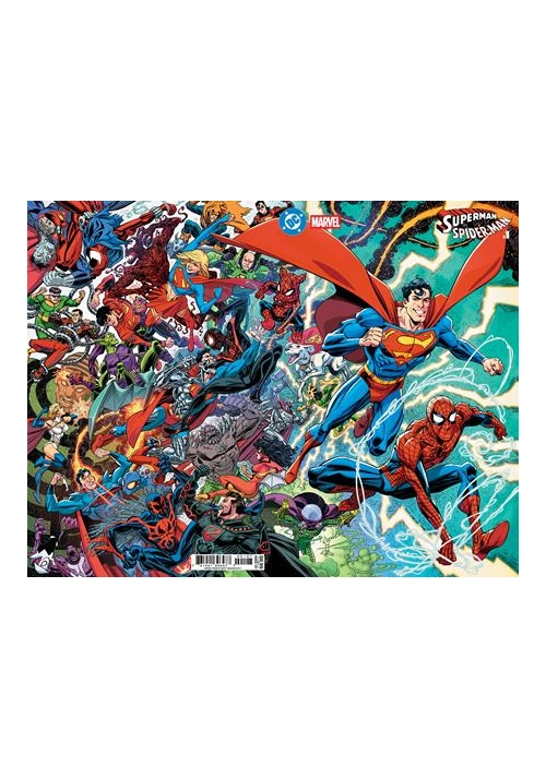 DC MARVEL SUPERMAN SPIDER-MAN #1 (ONE SHOT) CVR O SCOTT KOBLISH SUPERMANS & SPIDER-MANS CARD STOCK VAR