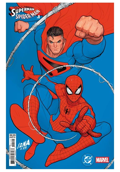 DC MARVEL SUPERMAN SPIDER-MAN #1 (ONE SHOT) CVR Q DAVID NAKAYAMA KINGDOM COME SUPERMAN & SPIDER-MAN CARD STOCK VAR