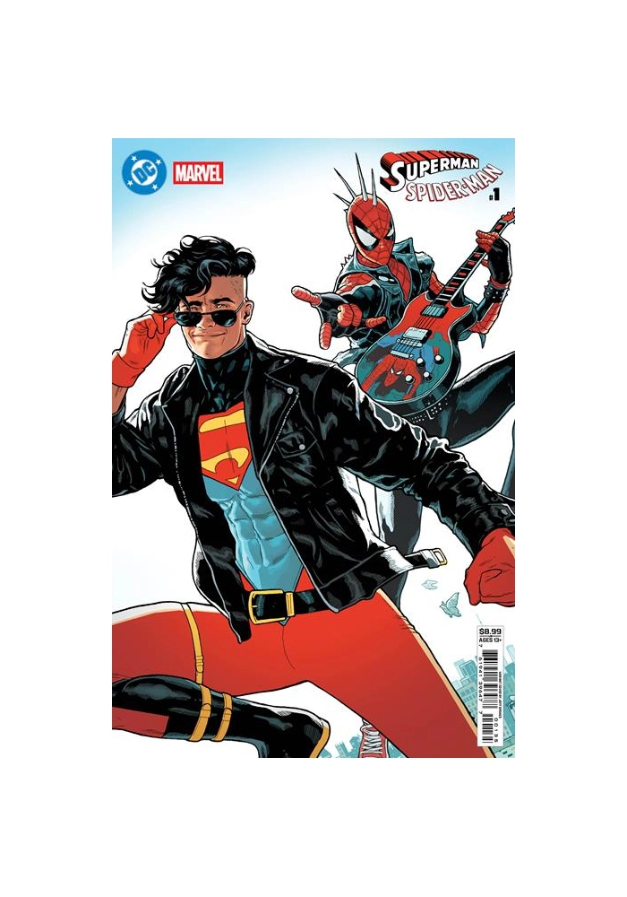 DC MARVEL SUPERMAN SPIDER-MAN #1 (ONE SHOT) CVR U JEFF SPOKES SUPERBOY 90S & SPIDER-PUNK CARD STOCK VAR