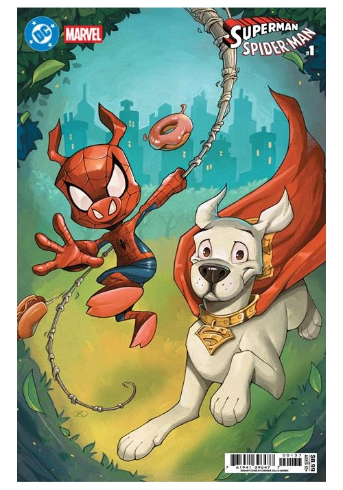 DC MARVEL SUPERMAN SPIDER-MAN #1 (ONE SHOT) CVR W CHRISSIE ZULLO KRYPTO & SPIDER-HAM CARD STOCK VAR
