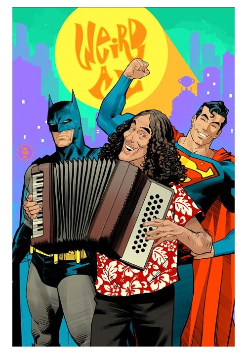 BATMAN SUPERMAN WORLDS FINEST #50 CVR G DAN MORA WEIRD AL YANKOVIC CAMEO CARD STOCK VAR