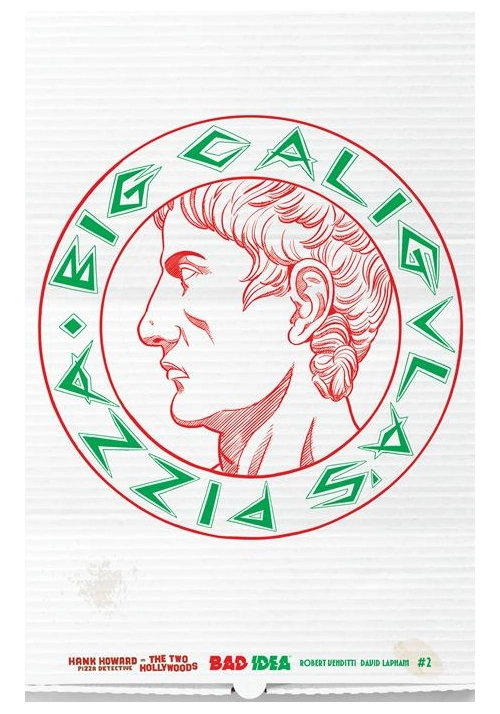 HANK HOWARD PIZZA DETECTIVE THE TWO HOLLYWOODS #2 (OF 2) CVR C DAVID LAPHAM PIZZA BOX DESIGN VAR