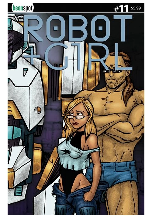 ROBOT + GIRL #11 CVR B MIKE WHITE RIGHT SIDE CONNECTING COVER BAGGED WITH TRADING CARD VAR