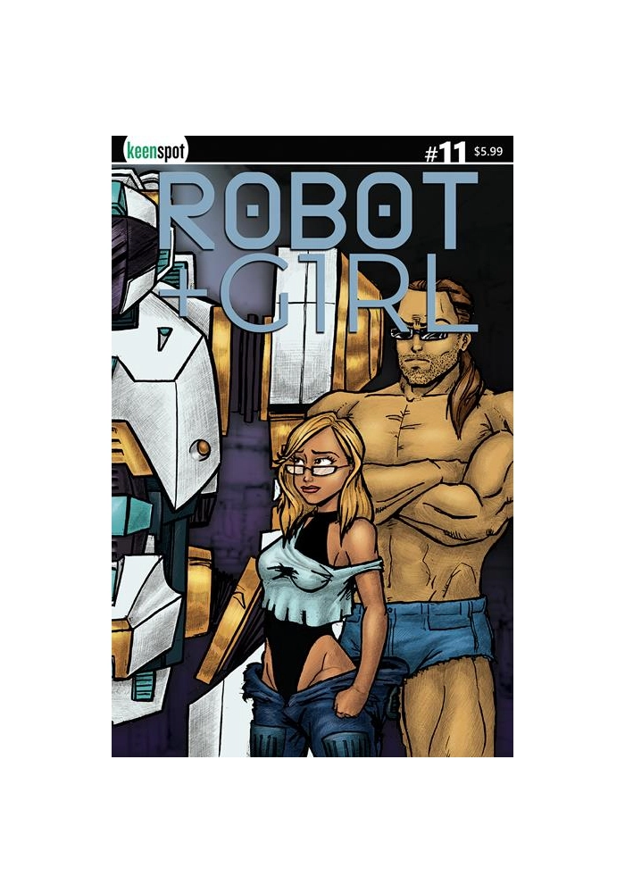 ROBOT + GIRL #11 CVR B MIKE WHITE RIGHT SIDE CONNECTING COVER BAGGED WITH TRADING CARD VAR