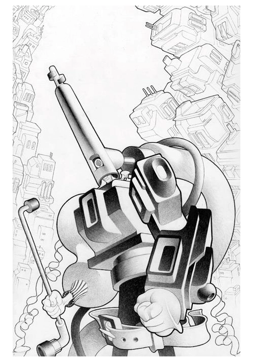 FACELESS AND THE FAMILY MAZE OF THE MECHANICAL ALIENS #1 (OF 4) CVR D INC 1:10 MATT LESNIEWSKI B&W VAR