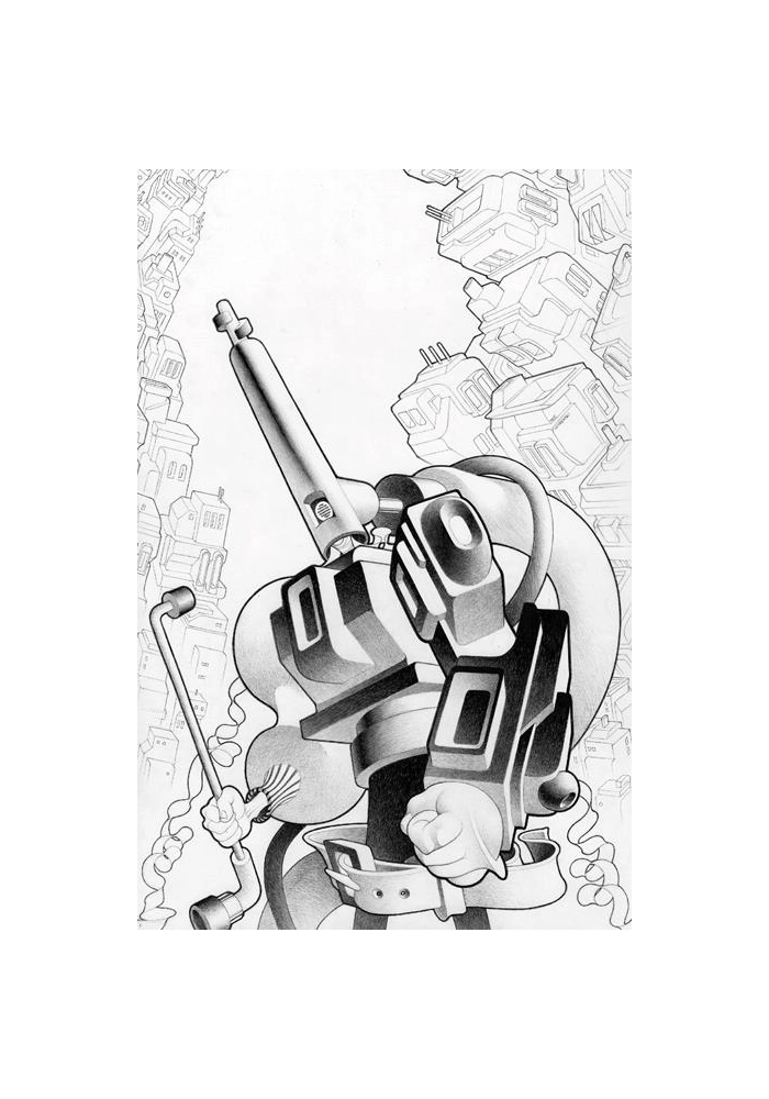 FACELESS AND THE FAMILY MAZE OF THE MECHANICAL ALIENS #1 (OF 4) CVR D INC 1:10 MATT LESNIEWSKI B&W VAR
