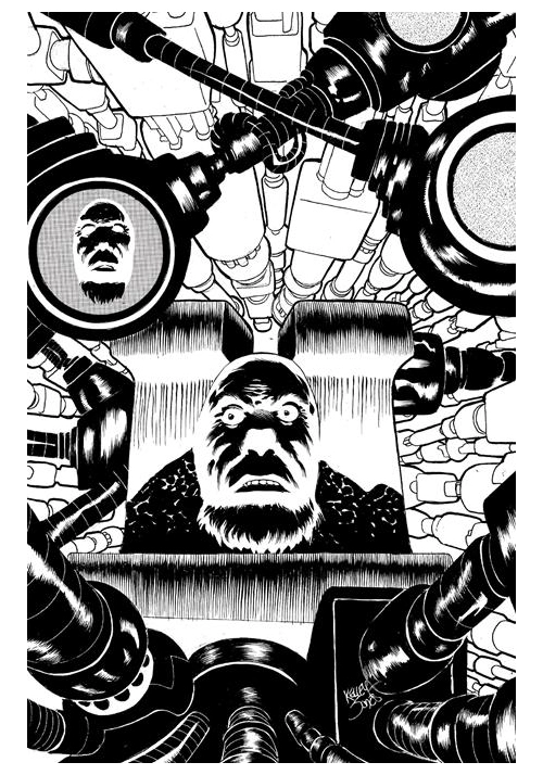 FACELESS AND THE FAMILY MAZE OF THE MECHANICAL ALIENS #1 (OF 4) CVR E INC 1:20 KELLEY JONES B&W VAR