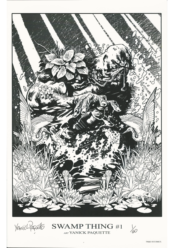 SWAMP THING BY YANICK PAQUETTE LIMITED EDITION NUMBERED PRINT SIGNED BY THE ARTIST.