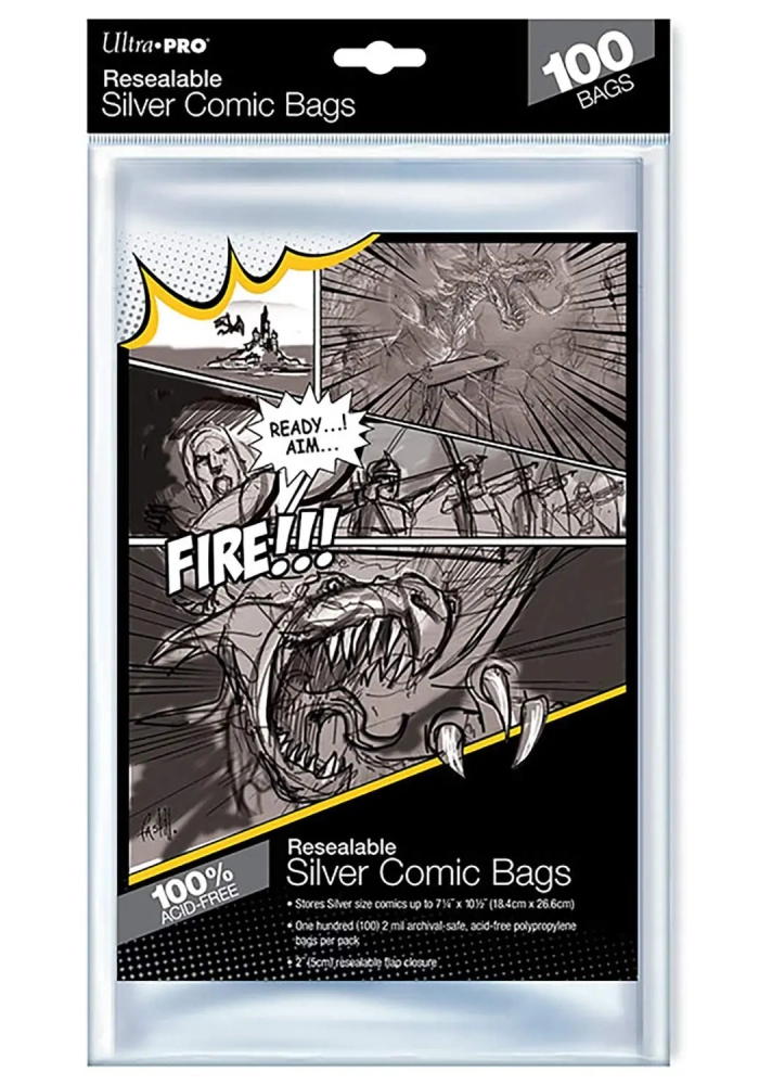 ULTRAPRO COMIC BAGS 100 CT SILVER AGE RESEALABLE